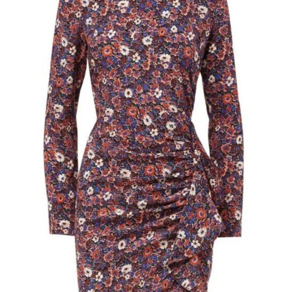Veronica Beard Sz 12 Louella Floral Dress 100% Silk Elegant Berry Multicolor$648 - Picture 2 of 15